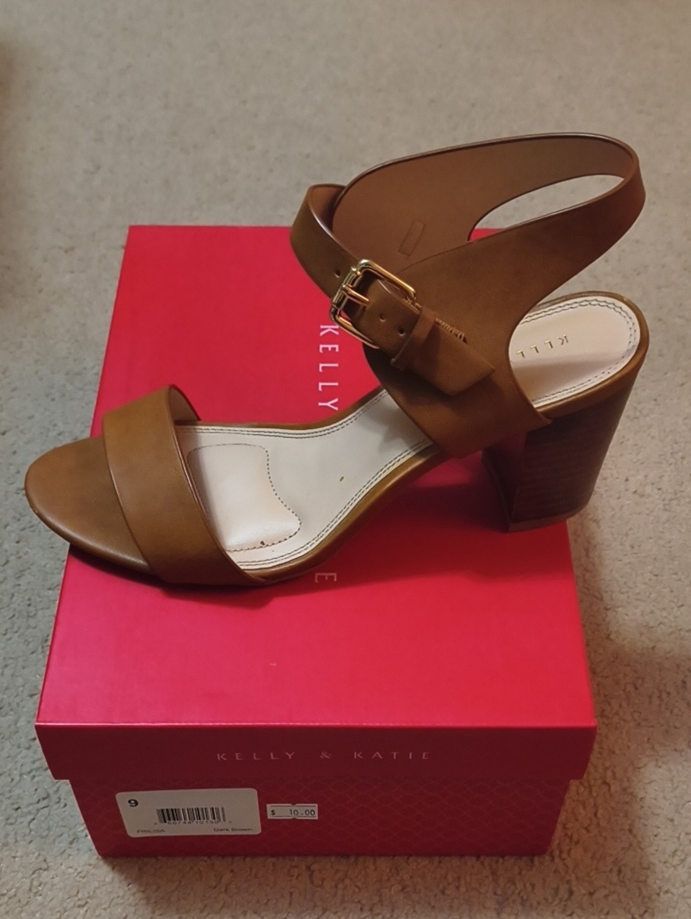 Kelly & Katie Frilisa Block Heel Sandal with Ankle Buckle